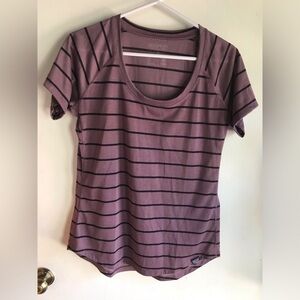 Patagonia Mauve Striped Short Sleeve Tee small NWOT